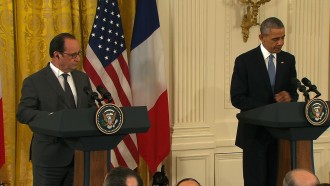 Presiden Perancis dan Presiden AS di Gedung Putih (fox13now.com)